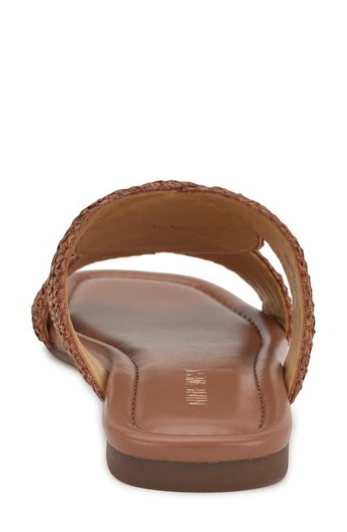 Nine West Quara Slide Sandal In Dark Brown
