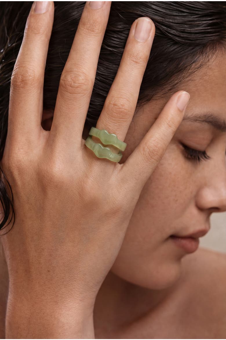 Heart Jade ring, Alternate, color, Light green