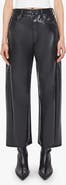 MOTHER The Half Pipe Flood High Waist Coated Leather Pants