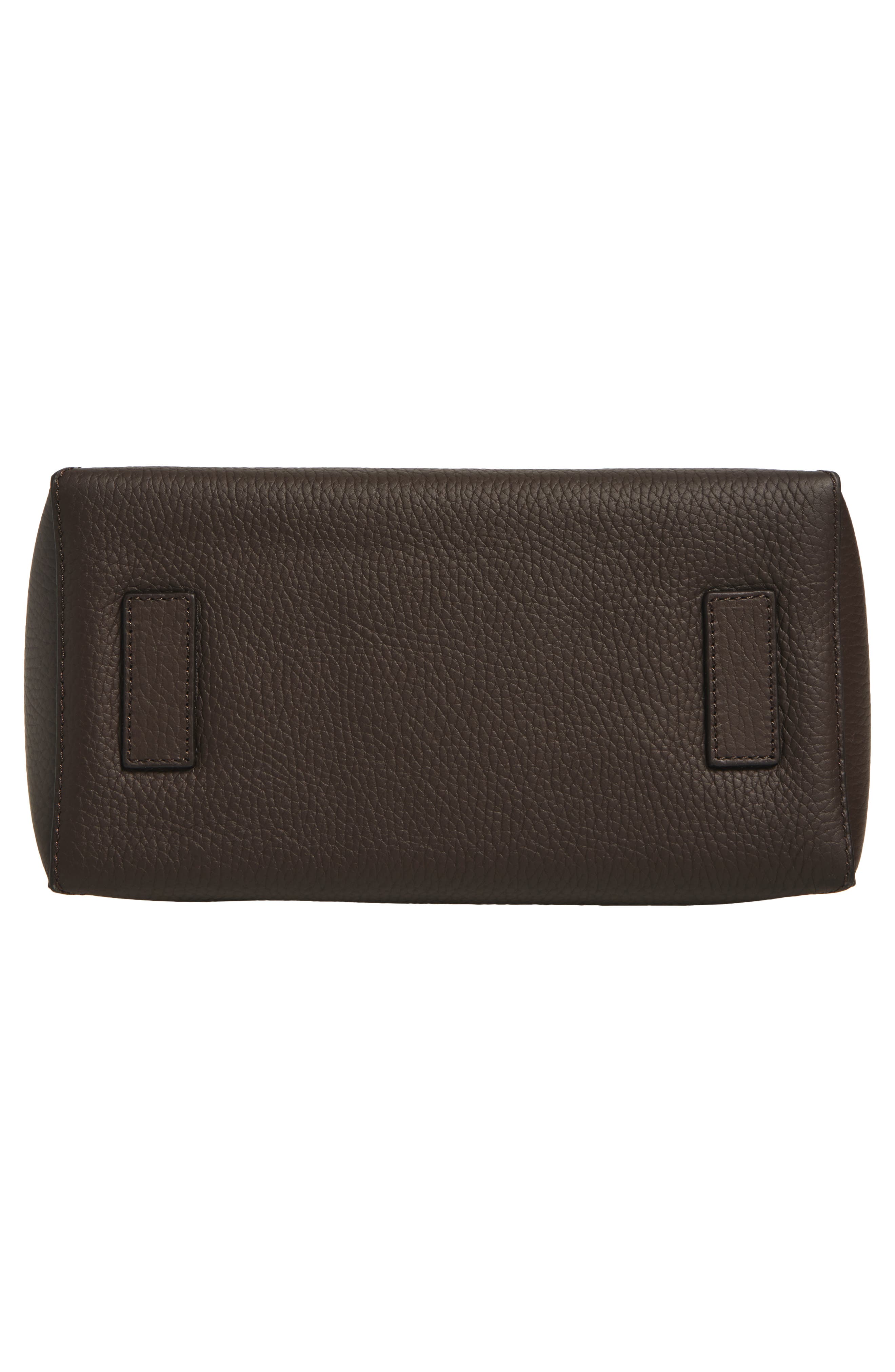 Strathberry Nano Mosaic Leather & Suede Top Handle Bag, Alternate, color, Dark Chocolate