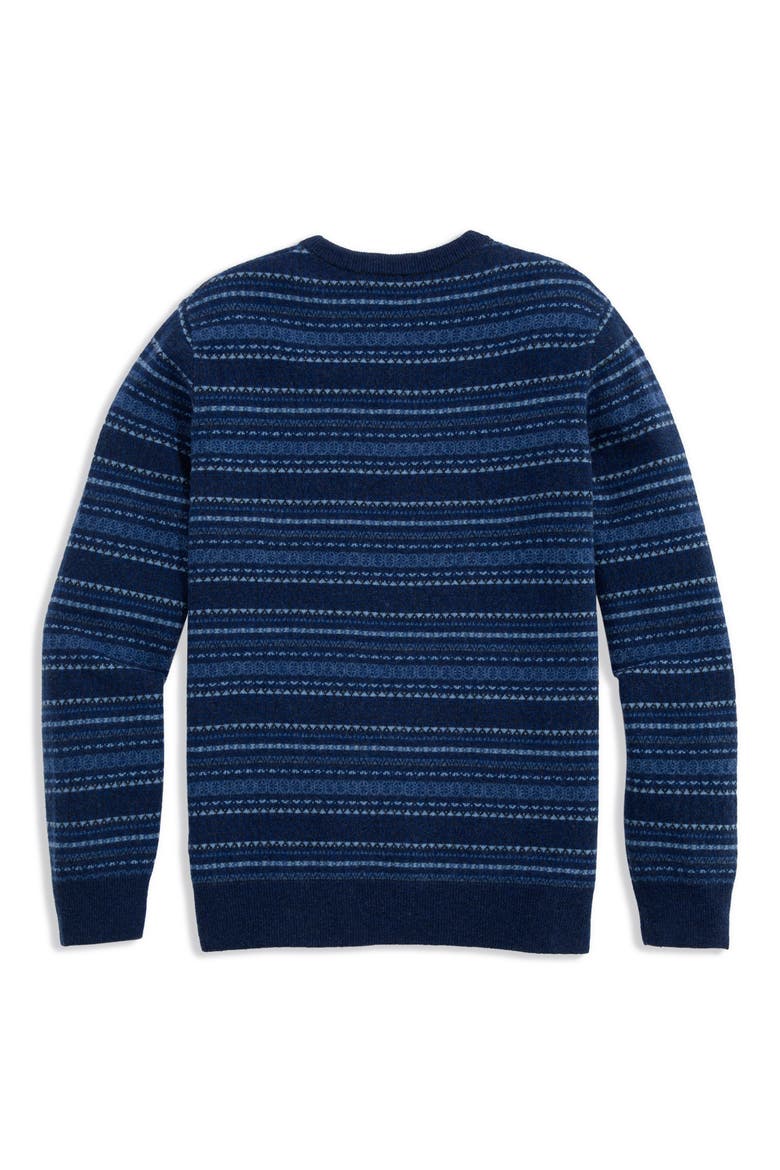Fair Isle Merino Wool Crewneck Sweater, Alternate, color, NAUTICAL NAVY