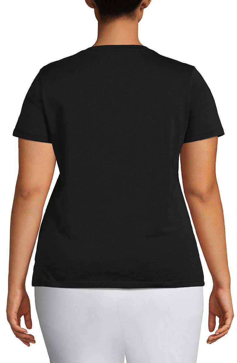 Lands' End Supima Cotton Crewneck T-Shirt, Alternate, color, Black