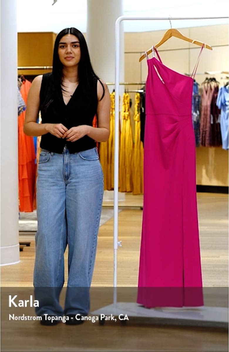 Rhinestone Strap One-Shoulder Gown, sales video thumbnail