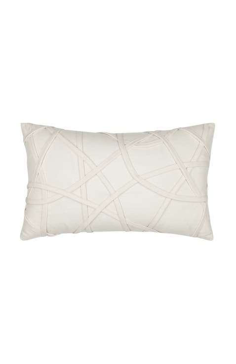 Illusion Handmade dimensional applique Indoor & Outdoor Woven Accent Pillow