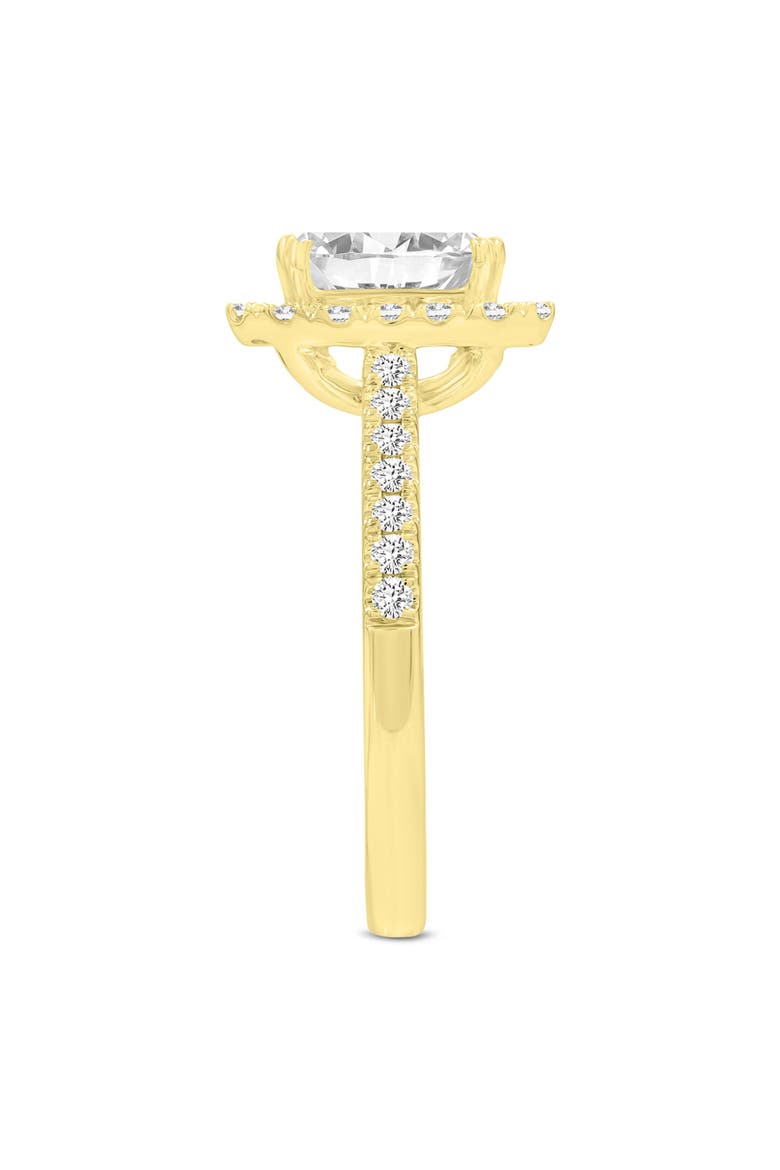 Valora 14K Yellow Gold Emerald Cut Lab Grown Diamond Halo Engagement Ring - 1.96 ctw, Alternate, color, 14K Yellow Gold