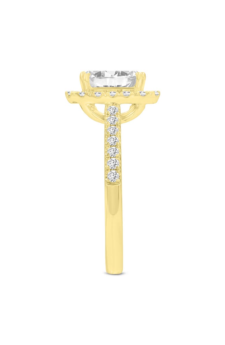 LuvMyJewelry Valora 14K Yellow Gold Emerald Cut Lab Grown Diamond Halo Engagement Ring - 1.96 ctw, Alternate, color, 14K Yellow Gold