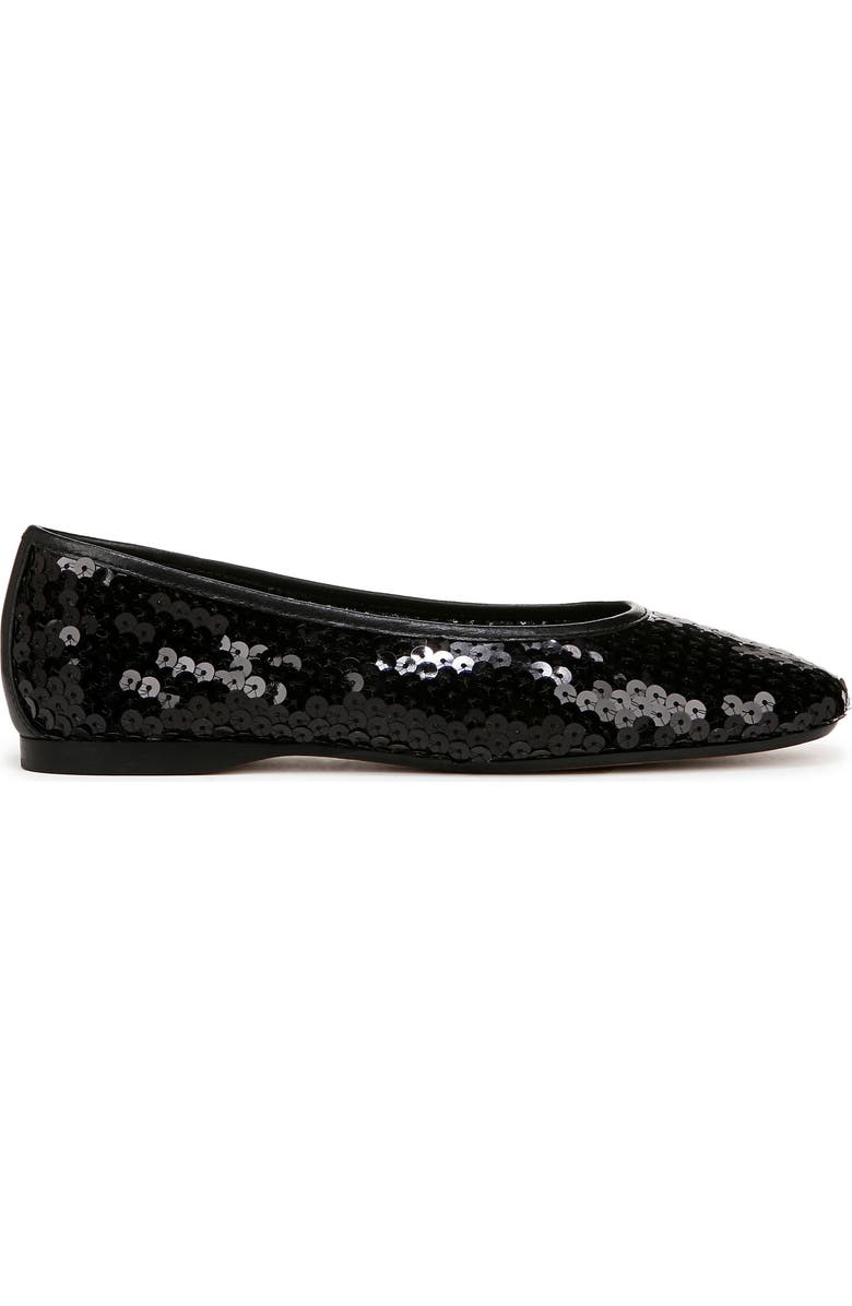 Vince Leah Sequin Ballet Flat, Alternate, color, Black