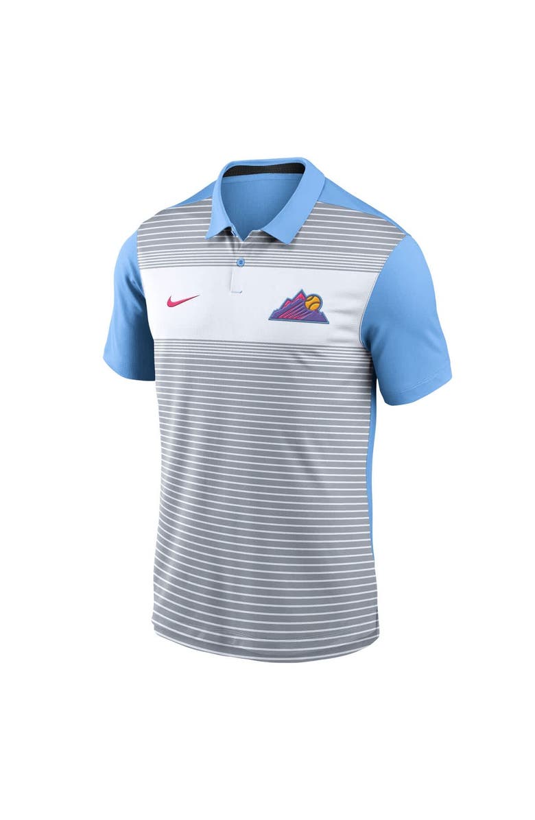Nike Men's Nike Gray/Light Blue Colorado Rockies 2025 City Connect Fashion Legacy Icon Vapor Performance Polo, Alternate, color,