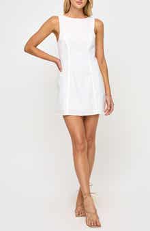 LSPACE Oceanside Linen & Cotton Cover-Up Minidress
