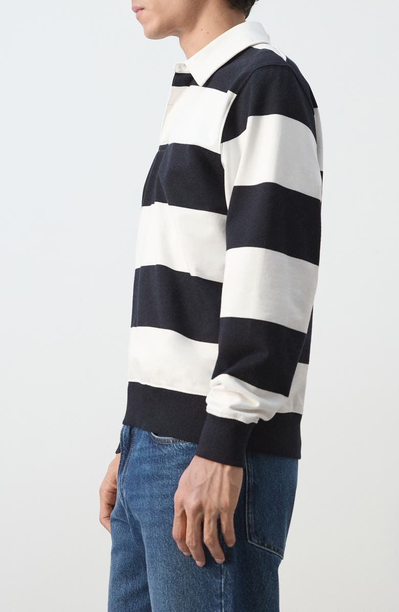 MANGO Stripe Polo Sweater, Alternate, color, White