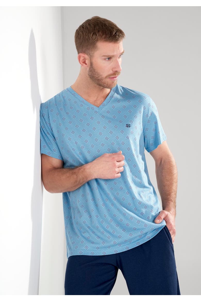 Walter Short Pajama Set, Alternate, color, Blue Print