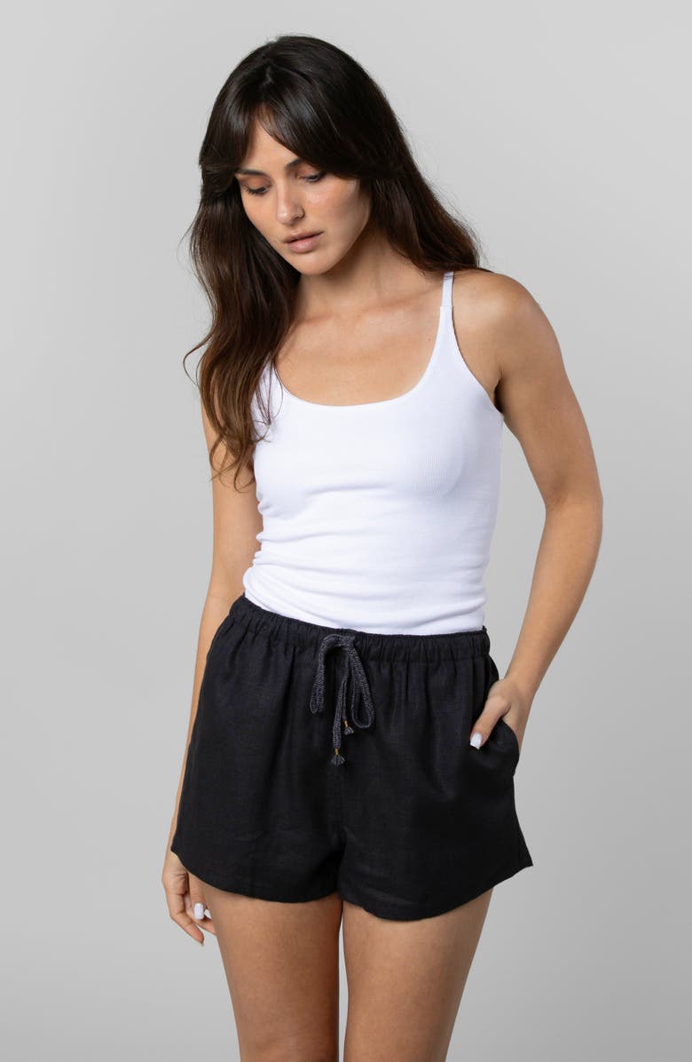 LEISURE LAB Linen Resort Short, Alternate, color, Black