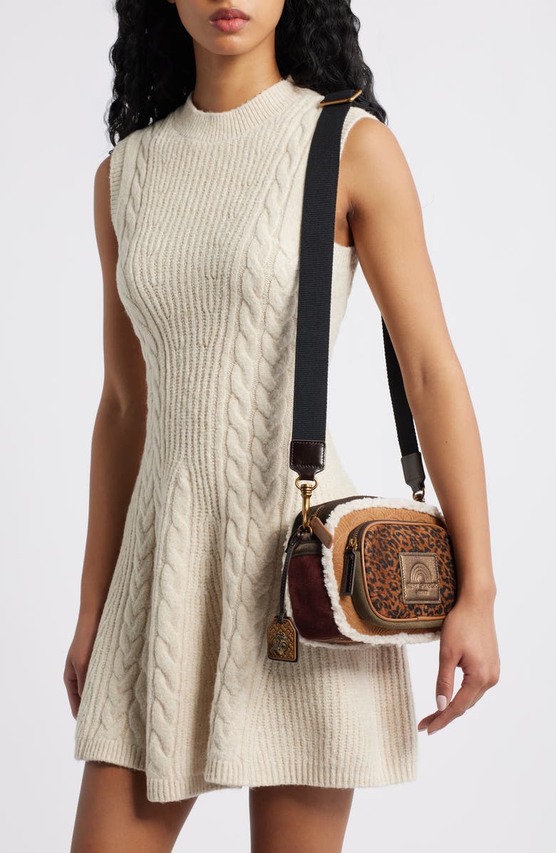 Kurt Geiger London Southbank Tag Mixed Media Camera Bag, Alternate, color, Light/ Pastel Brown