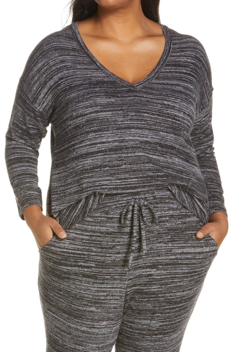Space Dye Knit Top, Main, color, RAVEN MIX