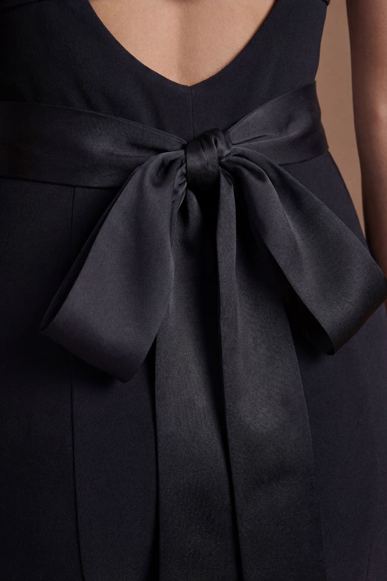 Square Neck Satin Maxi Dress, Alternate, color, Black
