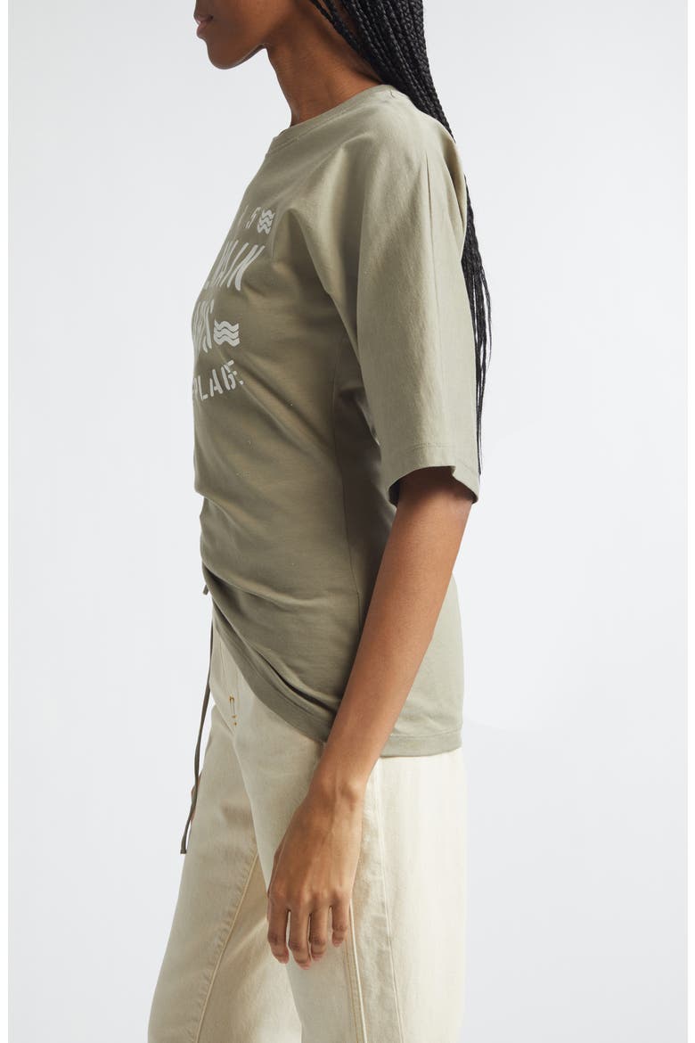 Club 45 Ruched Graphic T-Shirt, Alternate, color, UJA PALE GREEN/ MULTI