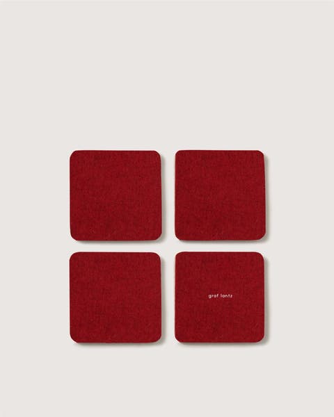 Bierfilzl Merino Wool Square Coaster Solid 4 Pack