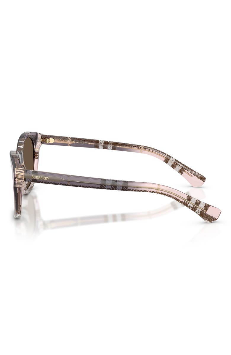 Burberry 54mm Rectangular Sunglasses, Alternate, color, Check Gradient Rose / Brown