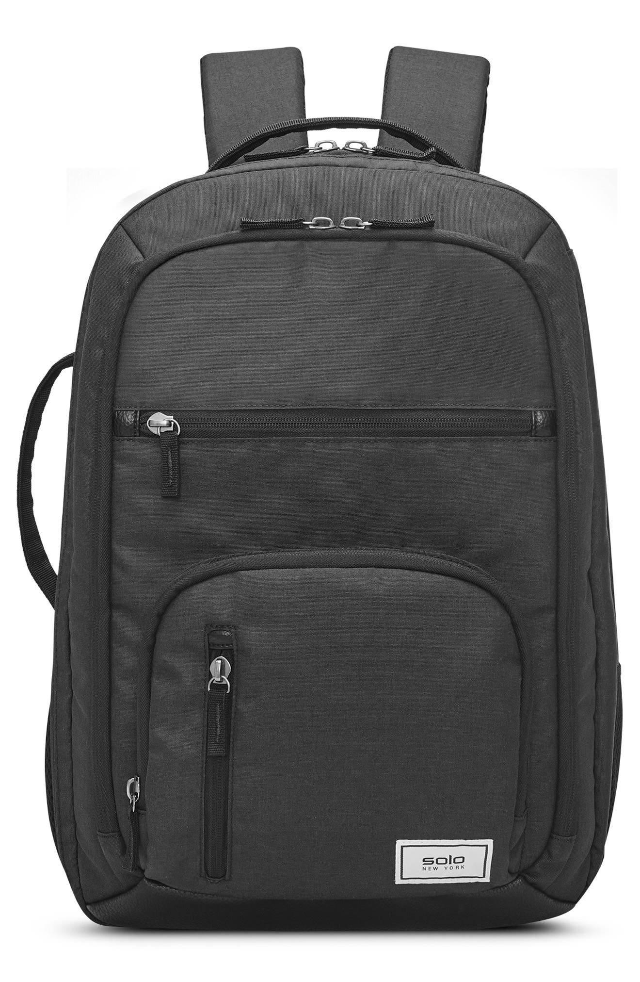 SOLO NEW YORK Grand Travel Recycled TSA Backpack, Main, color, 