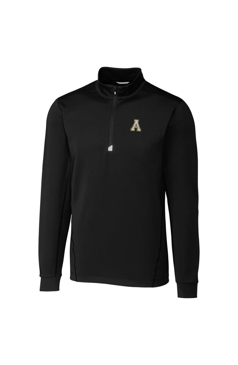 Cutter & Buck Men's Cutter & Buck Black Appalachian State Mountaineers Collegiate Big & Tall Traverse Half-Zip Jacket, Main, color, 