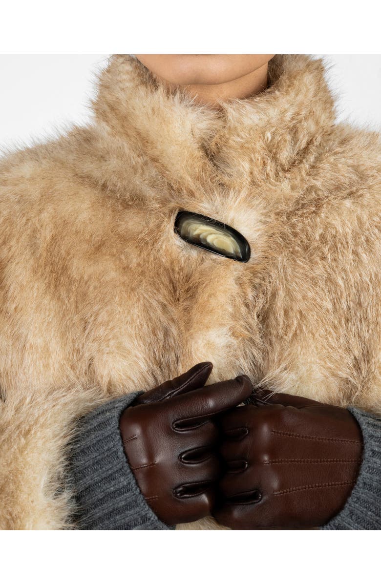 WeWoreWhat Faux Fur Jacket, Alternate, color, Tan Ivory Multi