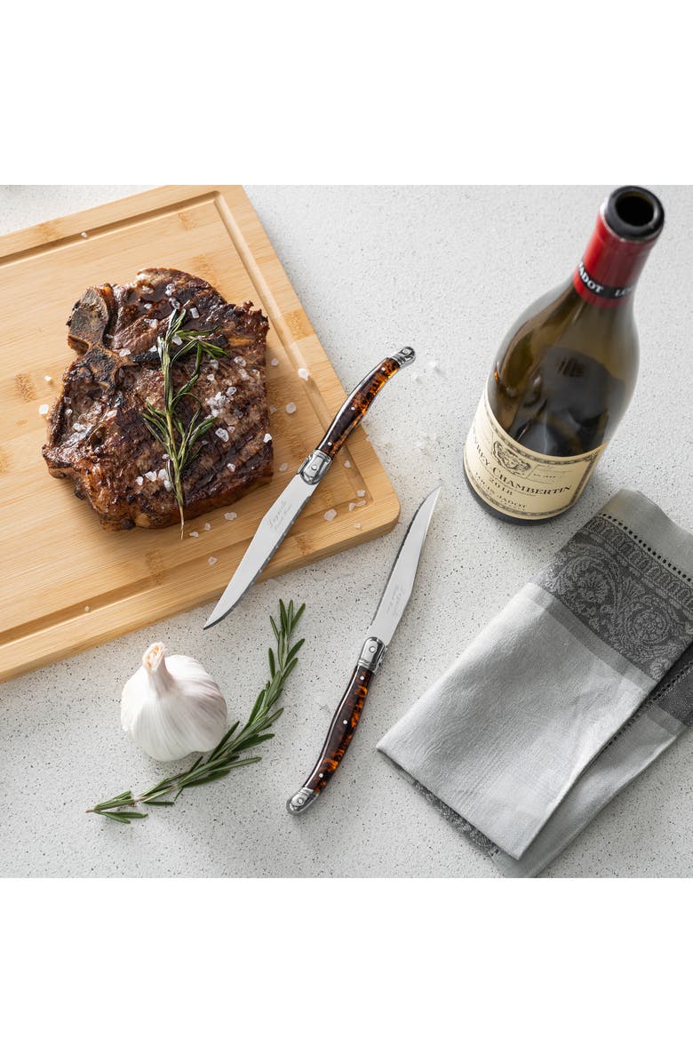 FRENCH HOME Set of 4 Laguiole Connoisseur Steak Knives, Alternate, color, Tortoise Shell