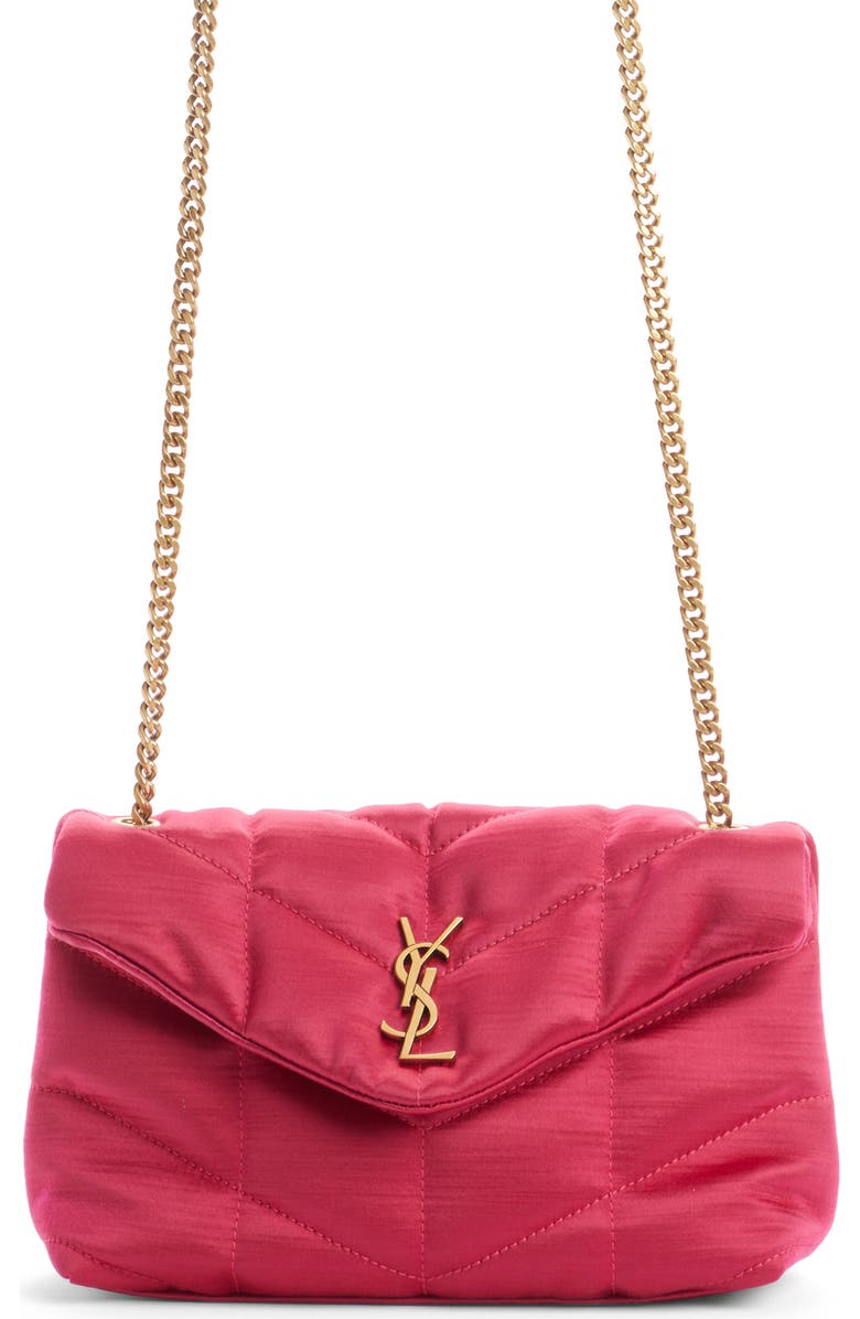 Saint Laurent Toy Loulou Puffer Quilted Satin Shoulder Bag, Main, color,