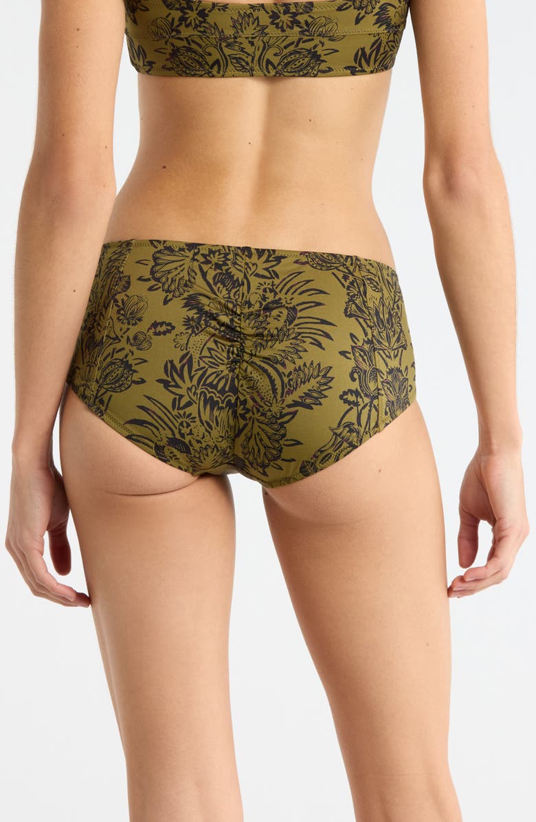 Ulla Johnson Amalfi Bikini Bottoms, Alternate, color, Olive Flora