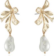 Ettika Flower Imitation Pearl Drop Earrings