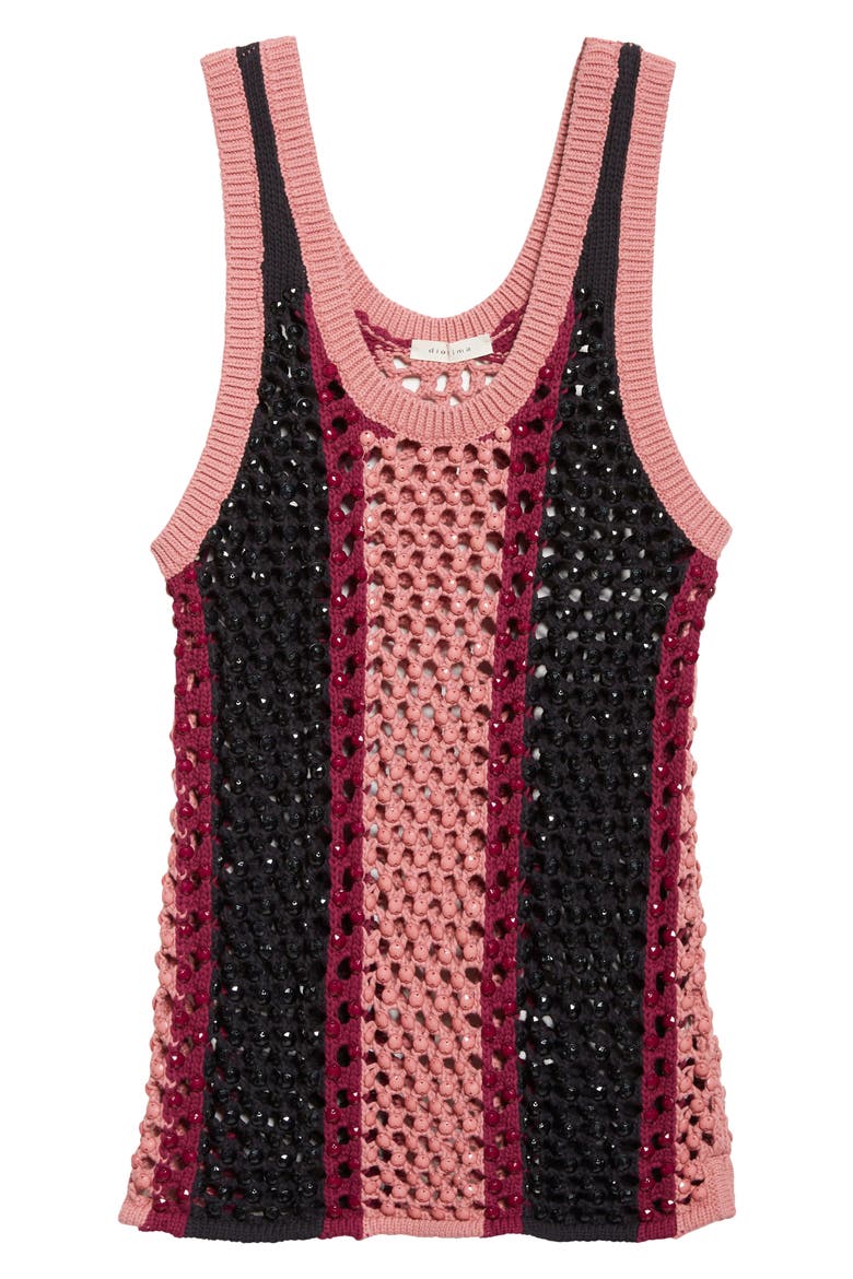 Dennis Marina Embellished Sweater Tank, Alternate, color, GUAVA MULTI