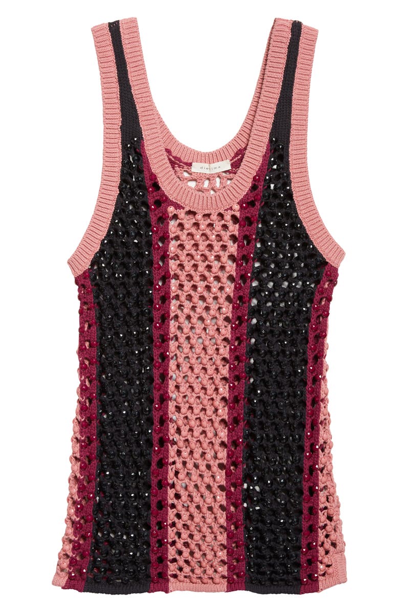Diotima Dennis Marina Embellished Sweater Tank, Main, color, Guava Multi