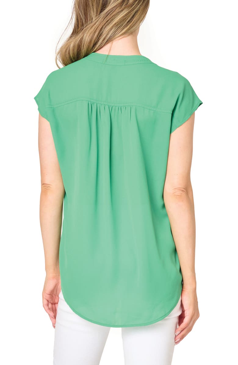 GIBSONLOOK Floral Print Split Neck Top, Alternate, color, 