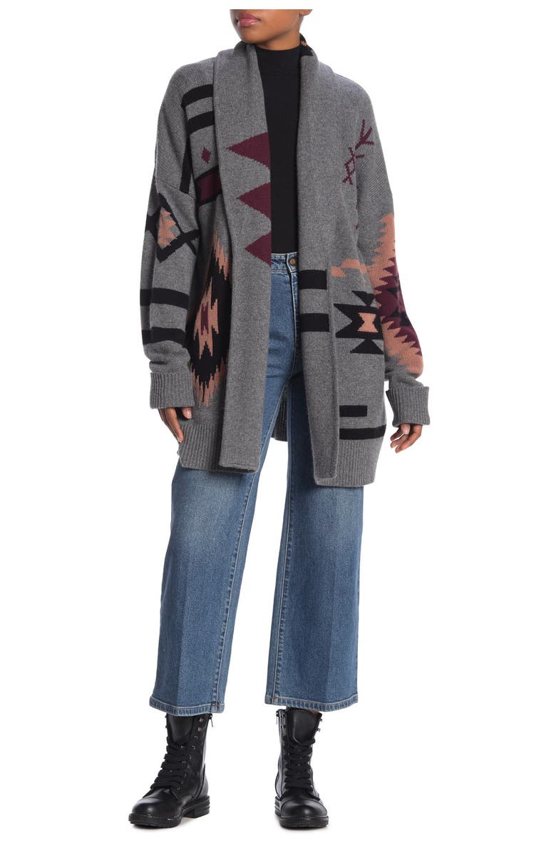 360 CASHMERE Helen Boho Print Wool & Cashmere Blend Cardigan, Main, color,