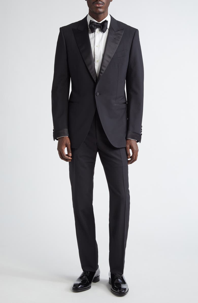 TOM FORD O'Connor Stretch Wool Tuxedo, Alternate, color, Black