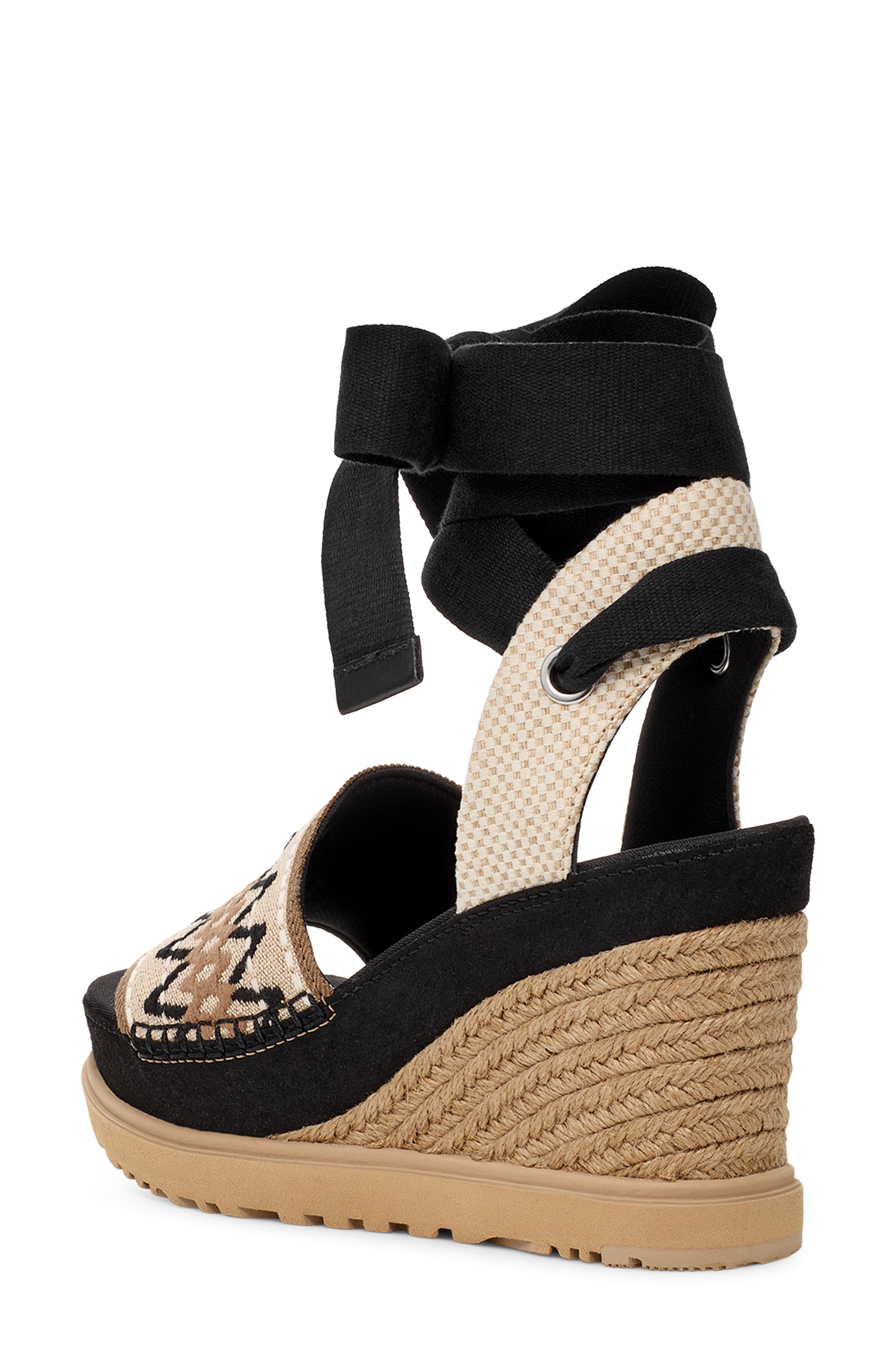 UGG<sup>®</sup> Abbot Ankle Wrap Wedge Sandal, Alternate, color, 