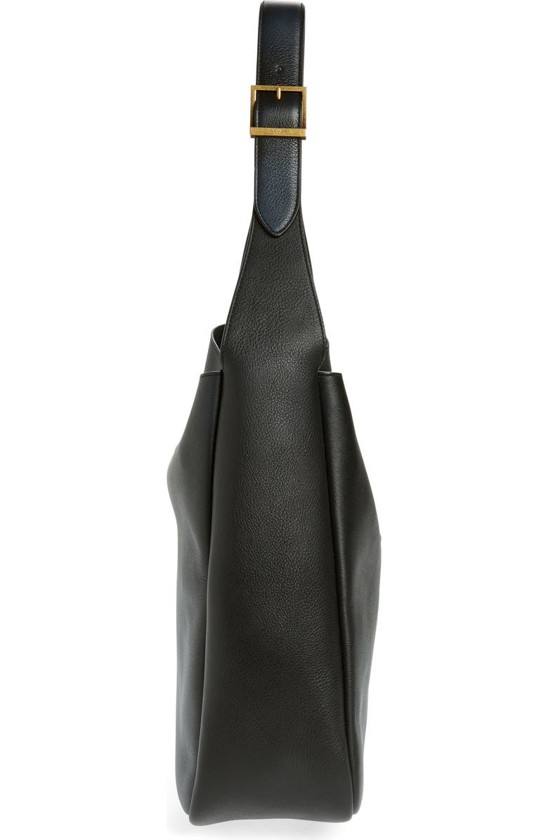 Saint Laurent Large Le 5 À 7 Leather Hobo Bag, Alternate, color, Noir