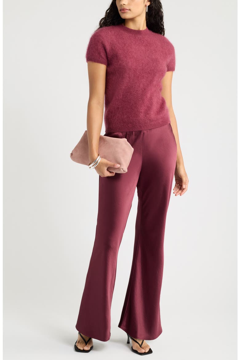 Cozy Edit Short Sleeve Mock Neck Sweater, Alternate, color, BURGUNDY BANNER