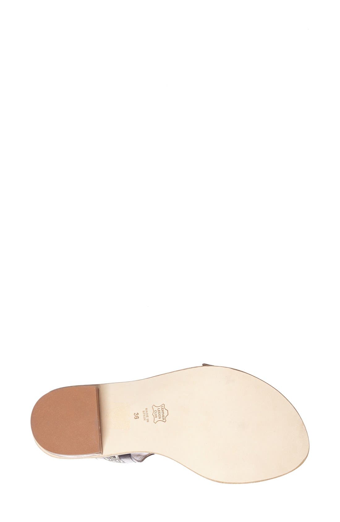 'Raquel' Leather Sandal, Alternate, color, BLACK