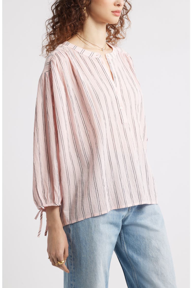 Stripe Cotton Popover Shirt, Alternate, color, PINK- NAVY JAME STRIPE