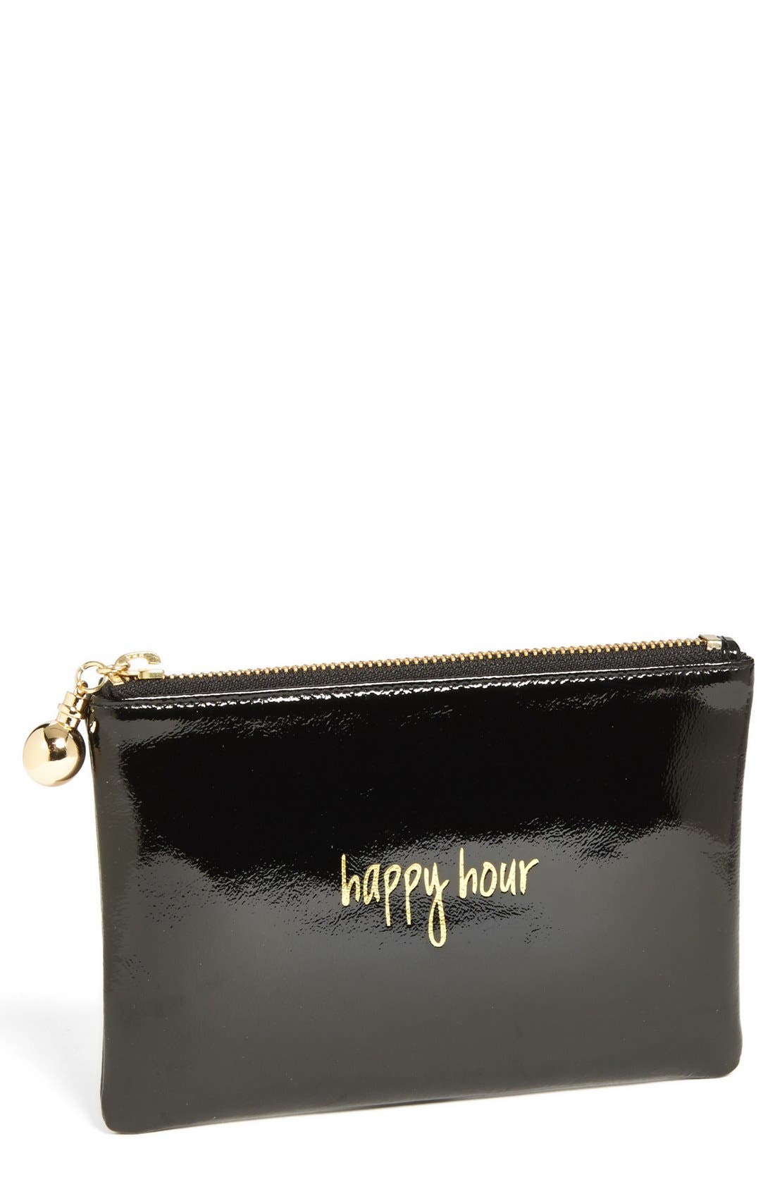 Patent Leather Clutch, Main, color, HAPPY HOUR/ BLACK