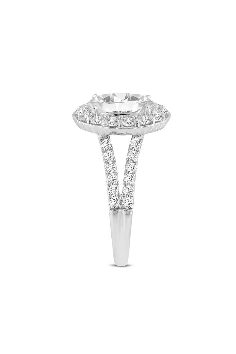 Octavia 14K White Gold Oval Lab Grown Diamond Halo Engagement Ring - 2.5 Ct, Alternate, color, 14K White Gold