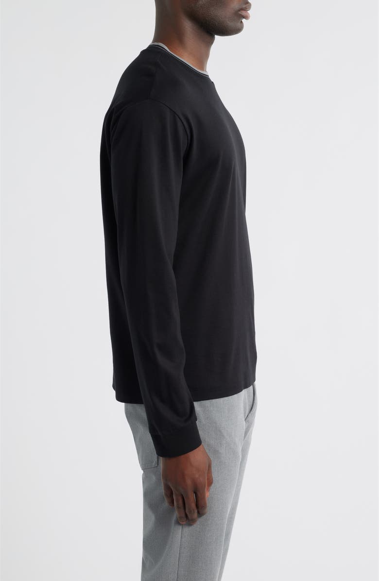 BOSS Talley Cotton Crewneck Top, Alternate, color, Black