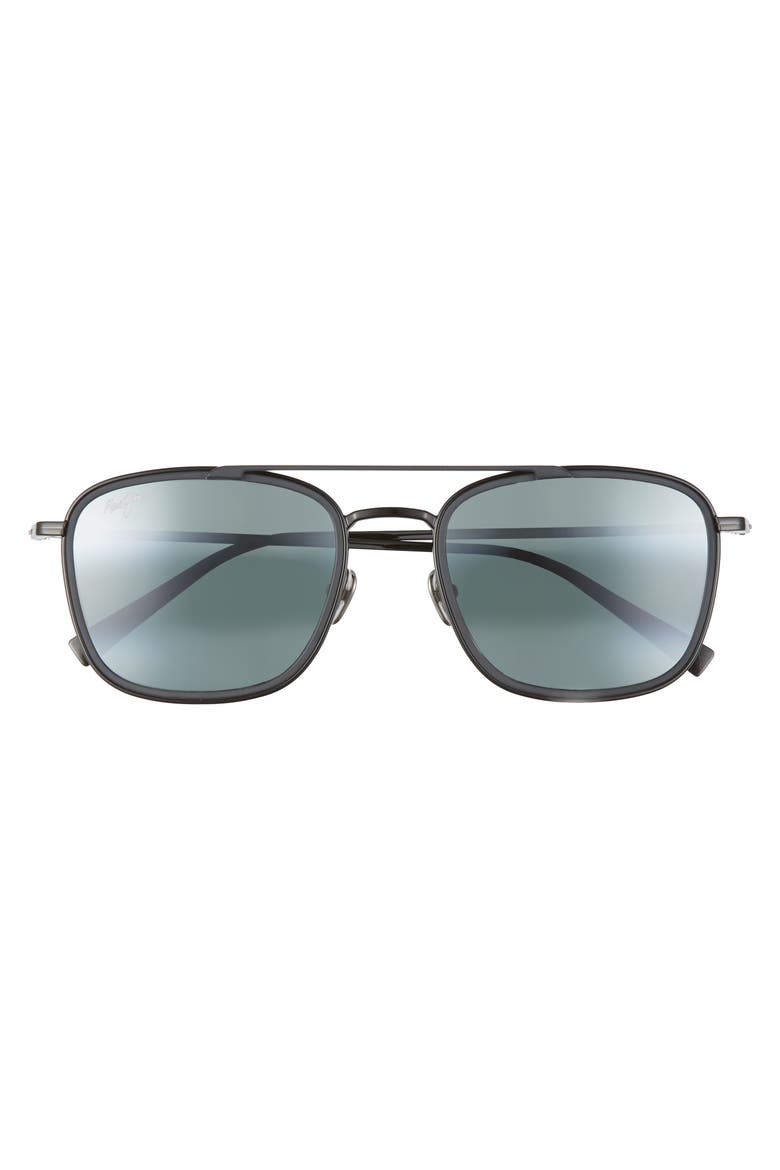 Following Seas 53mm Polarized Square Sunglasses, Alternate, color, BLACK GLOSS/ BLACK MATTE