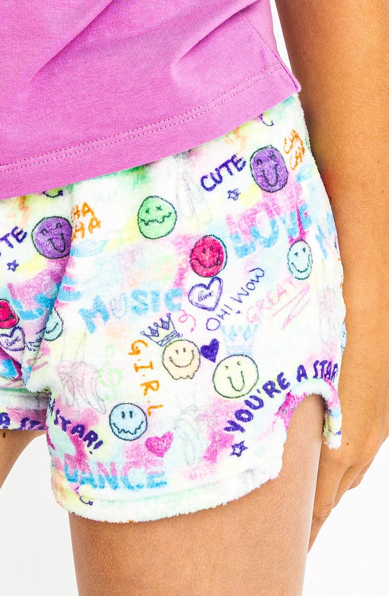 Preppy Goose Let's Dance Plush Lounge Shorts, Alternate, color, Multicolor