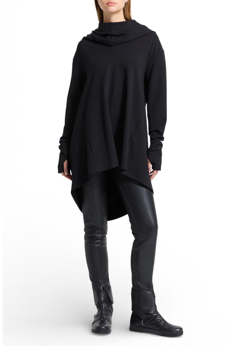 Firenze High-Low Hoodie, Main, color, BLACK