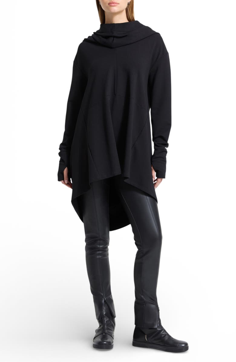 Marcella Firenze High-Low Hoodie, Main, color, Black