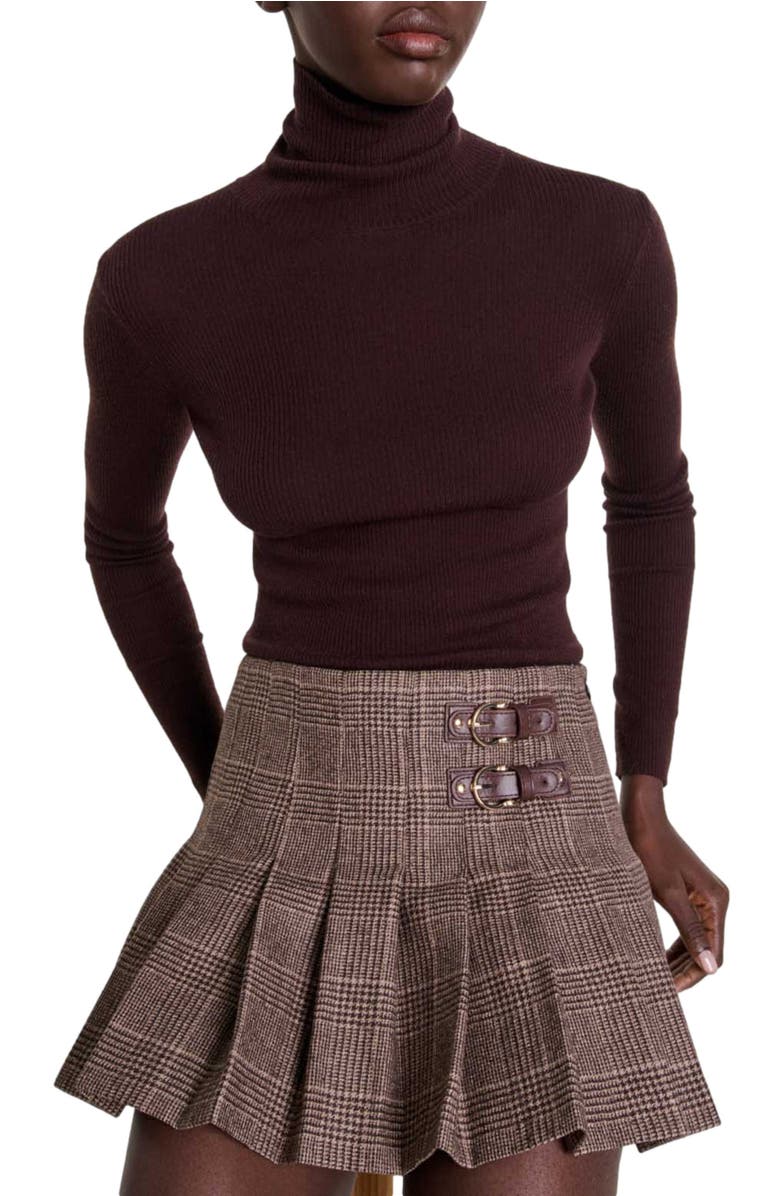 maje Short pleated skirt, Alternate, color,