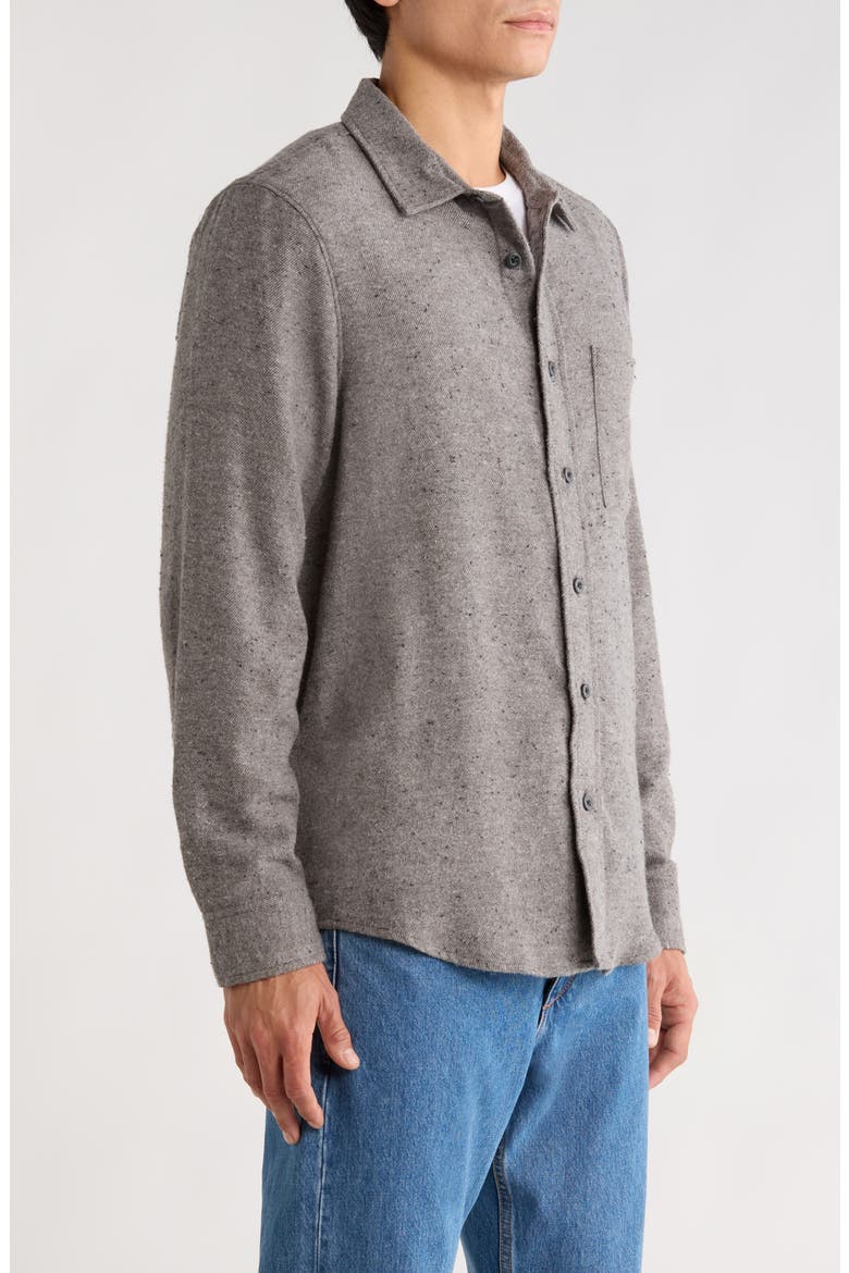 Donegal Flannel Button-Up Shirt, Alternate, color, GREY-BLACK RAVEN