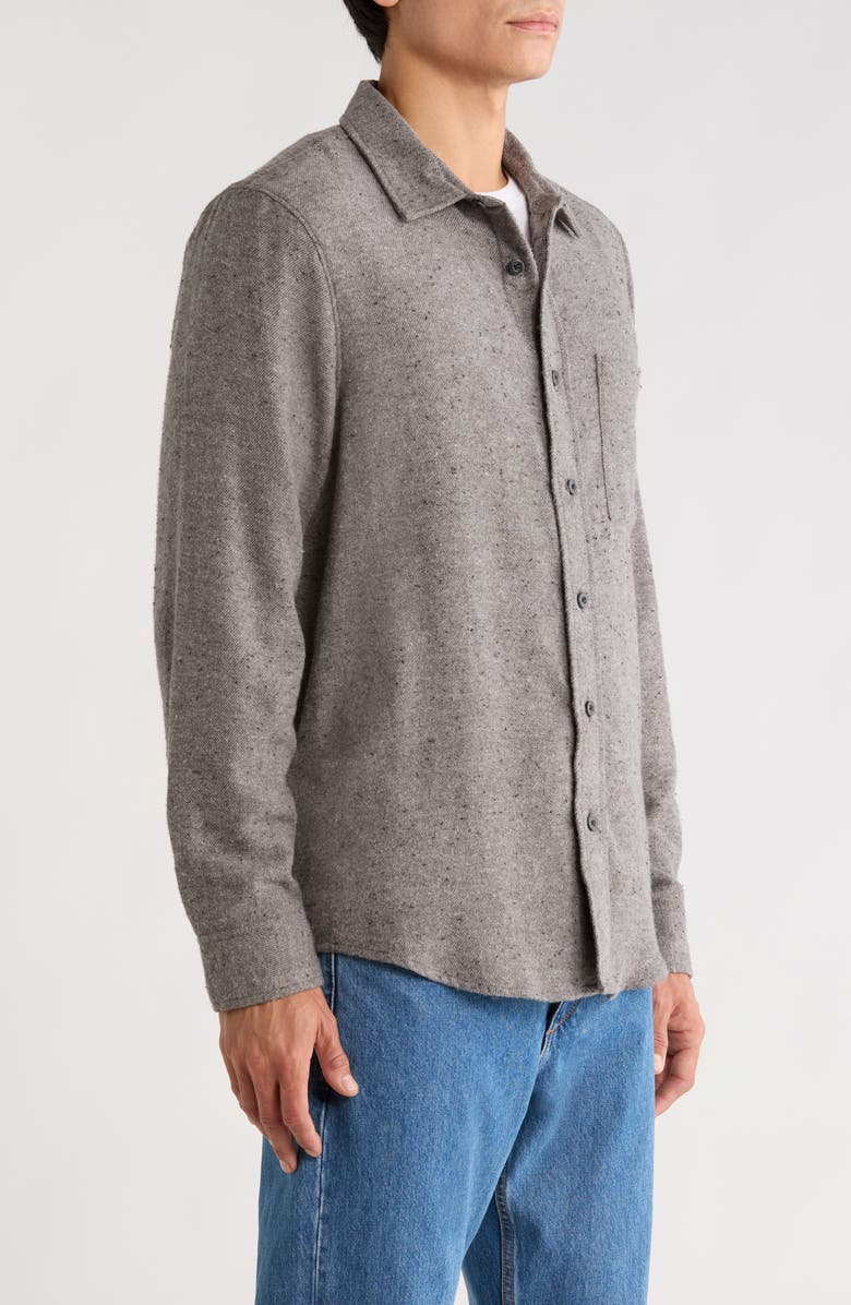 Treasure & Bond Donegal Flannel Button-Up Shirt, Alternate, color, Grey-Black Raven