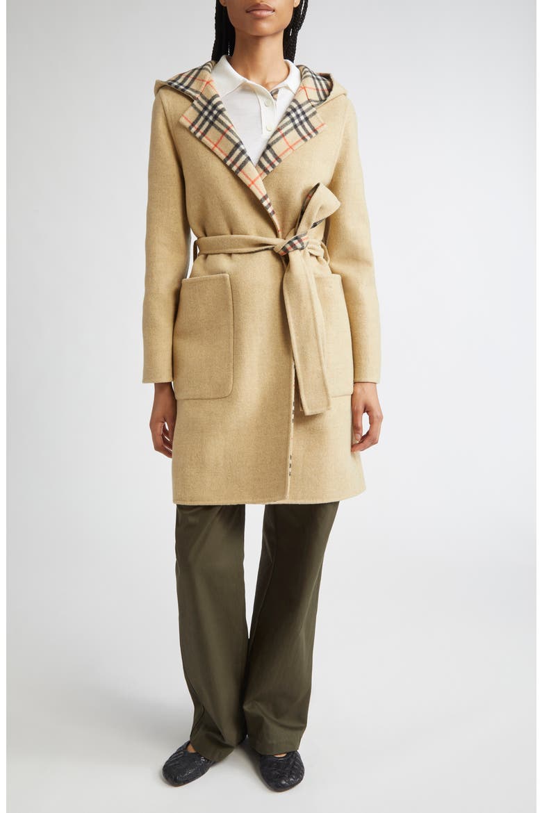 Hampshire Wool Reversible Hooded Coat (Women) | Nordstrom